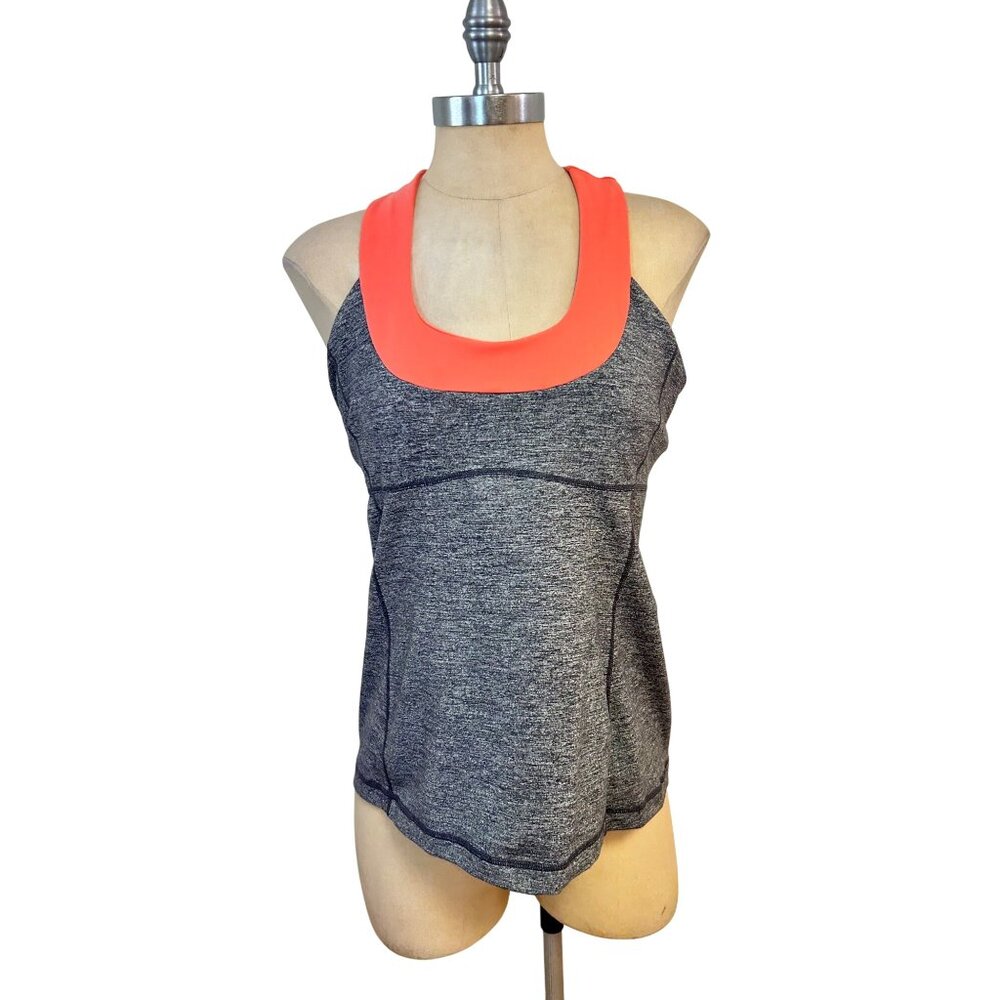 Lululemon Elevate Tank Top size 12 Gray / Coral